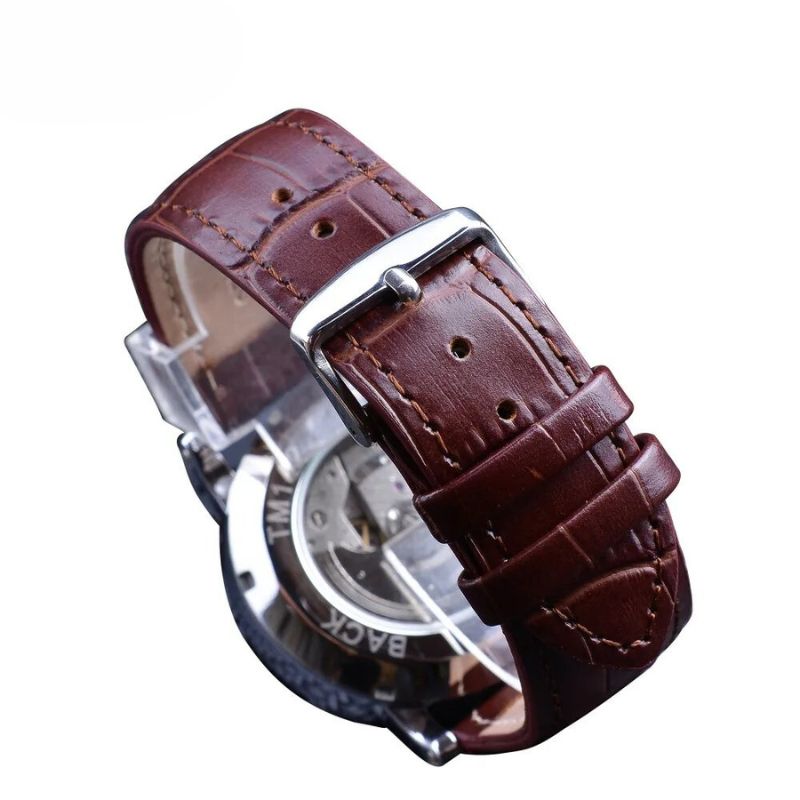 Fashion Luxury Leather Full Automatic Mechanical Watch