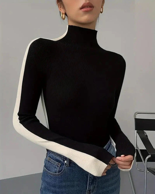 ReversibleTwo Tone Turtle Neck