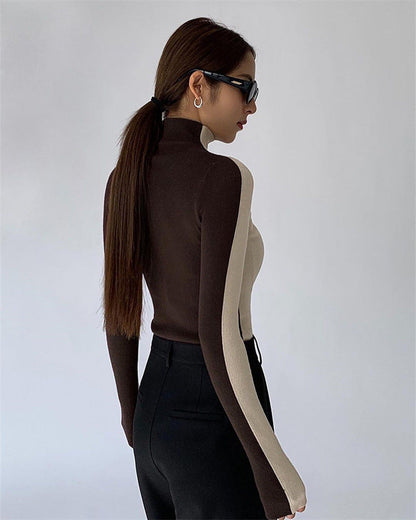 ReversibleTwo Tone Turtle Neck