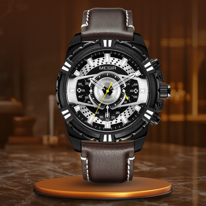 Luxury Quartz Chronograph Military Sport Leather Watch