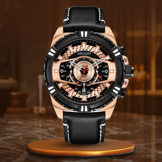 Luxury Quartz Chronograph Military Sport Leather Watch