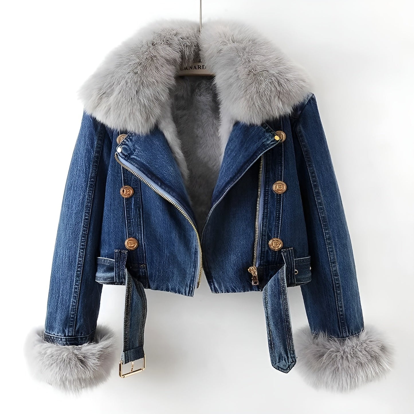 Moreau Fur Collar Denim Jacket