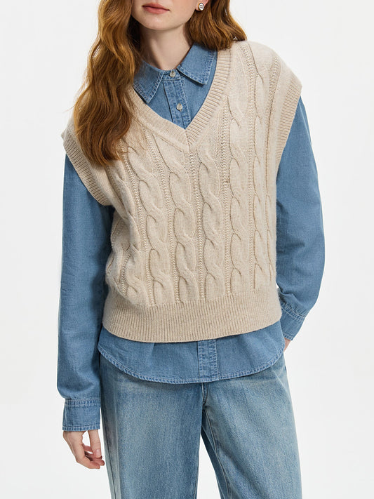 Cable Knit Sweater Vest