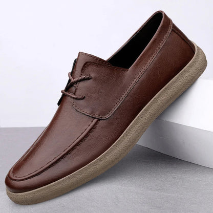 Open Laced Leather Loafer