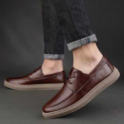 Open Laced Leather Loafer