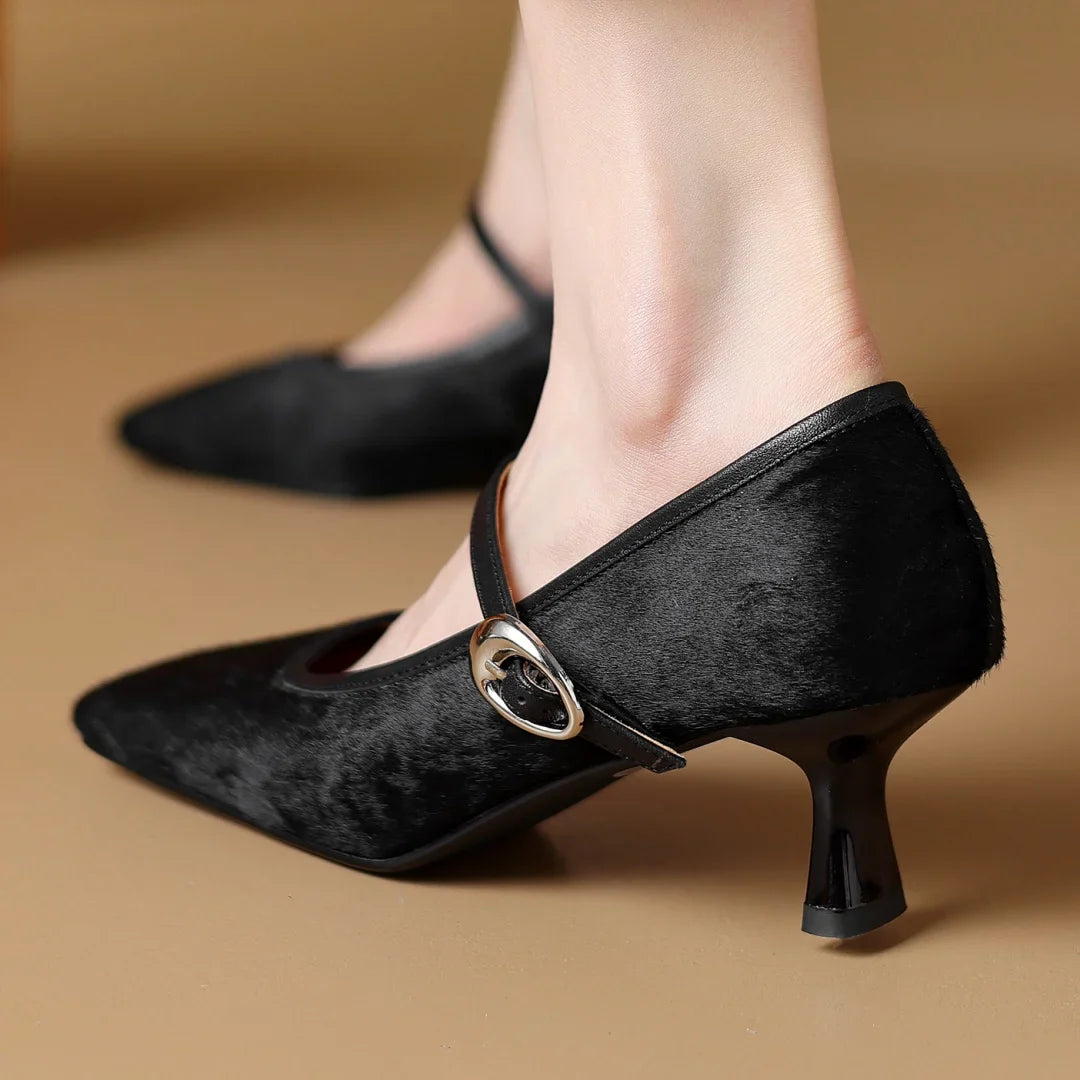 Mary Jane Square Toe Mules