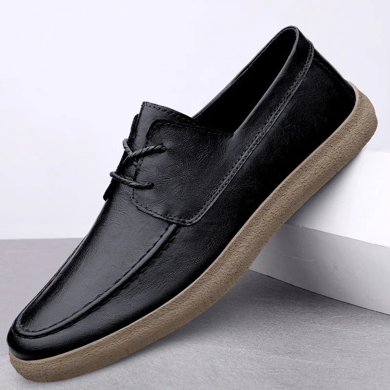 Open Laced Leather Loafer