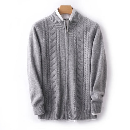 Mock Neck Zippered Chasmere Knit