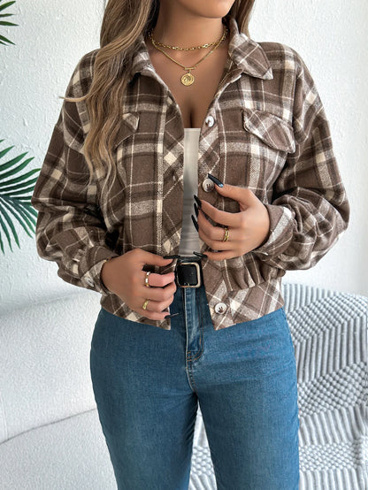 Cropped Plaid Jacket