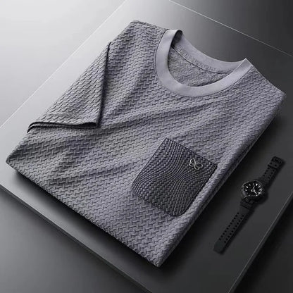 Waffle-Knit Jacqaurd Shirt