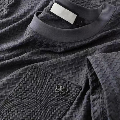 Waffle-Knit Jacqaurd Shirt