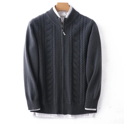 Mock Neck Zippered Chasmere Knit