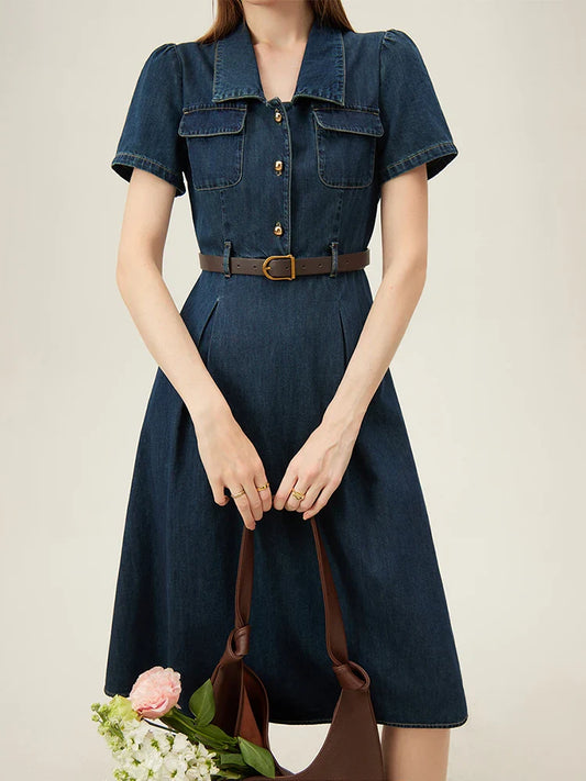 Liora Denim Midi Dress