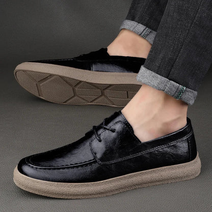 Open Laced Leather Loafer