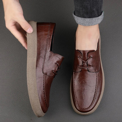 Open Laced Leather Loafer