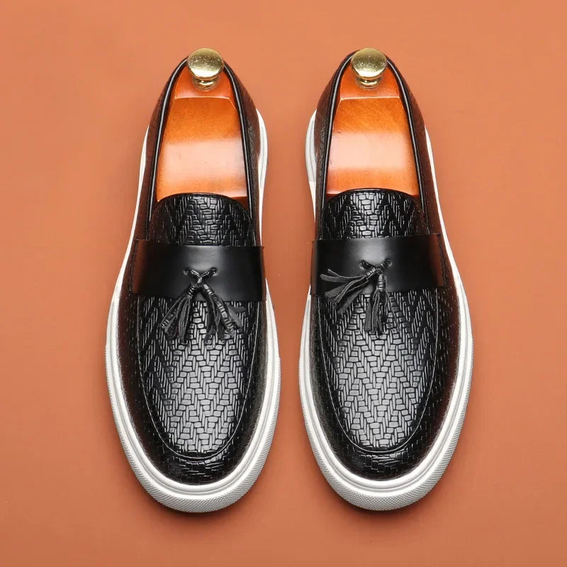 Marco Leather Weave Loafers