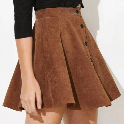 Autumn A-Line Corduroy Skirt