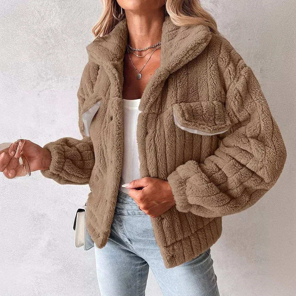 Ribbed Fur Trucker Jacket