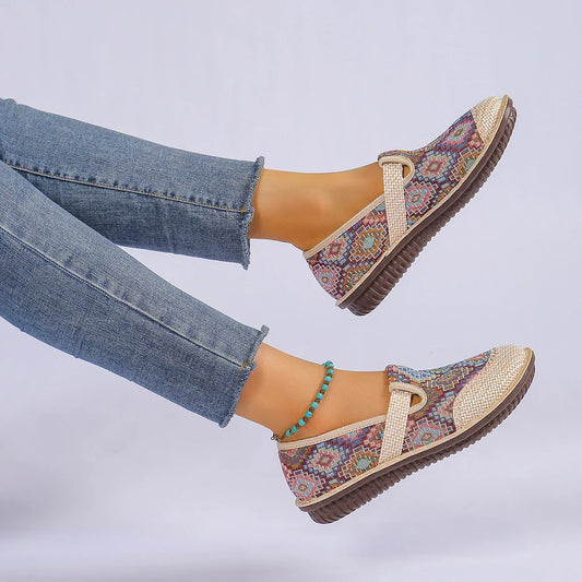 Panama Weave Slip-On shoes with jute weave design, natural hemp upper, and durable rubber sole for comfort and style.