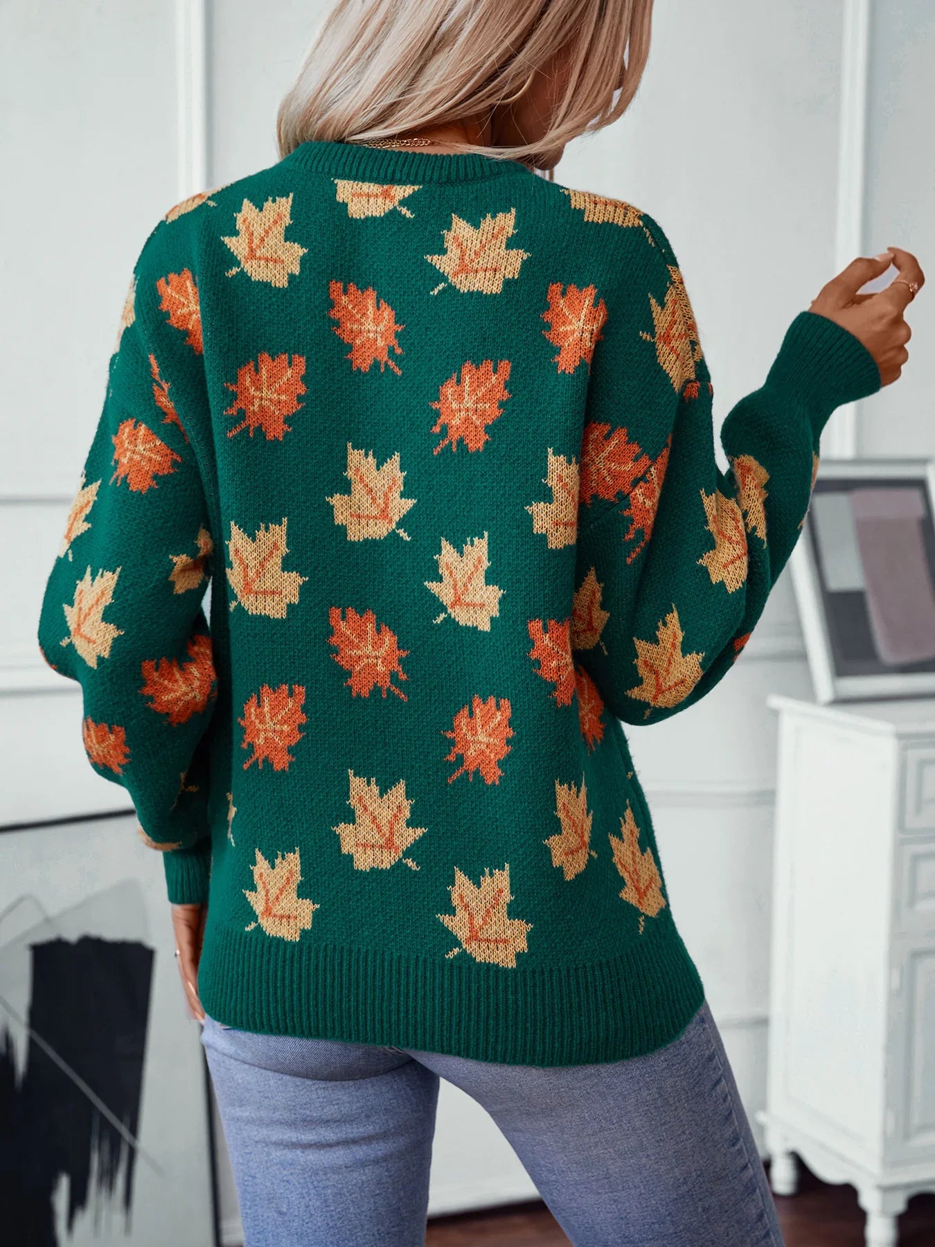 Autumn Leaves Knitted Pullover