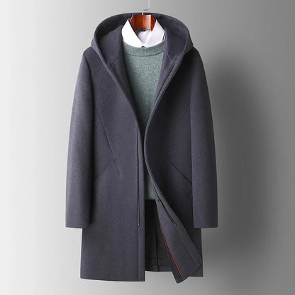 Hudson Hooded Wool Overcoat