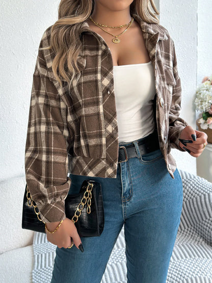 Cropped Plaid Jacket