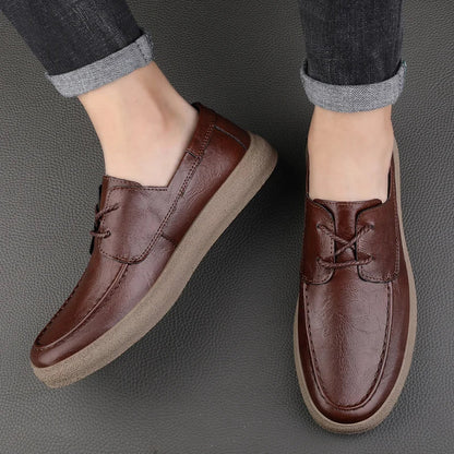 Open Laced Leather Loafer