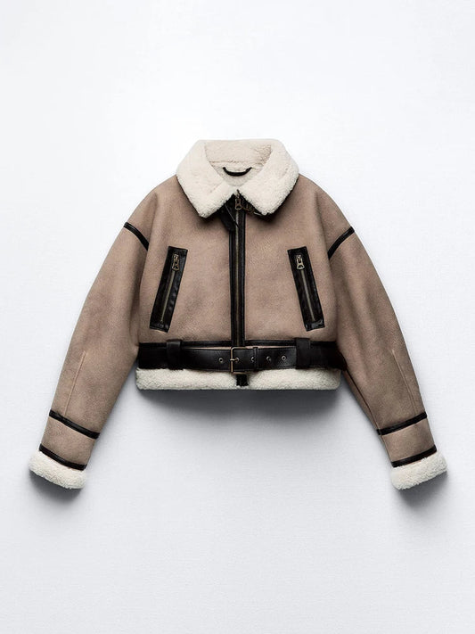 Cropped Sherpa Coat