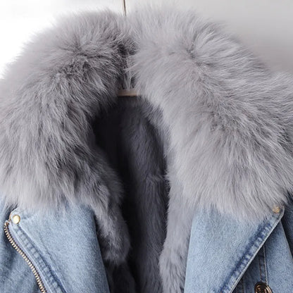 Moreau Fur Collar Denim Jacket