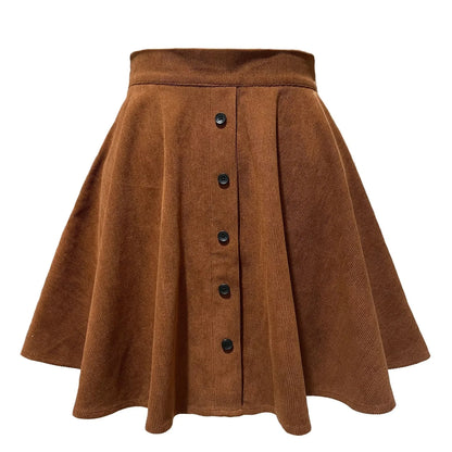 Autumn A-Line Corduroy Skirt