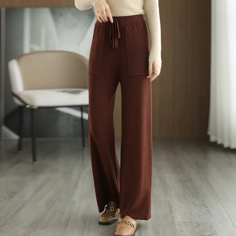 High Waisted Wool Pants