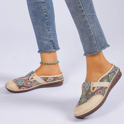 Panama Weave Slip-On shoes with jute weave design, natural hemp upper, and durable rubber sole for comfort and style.