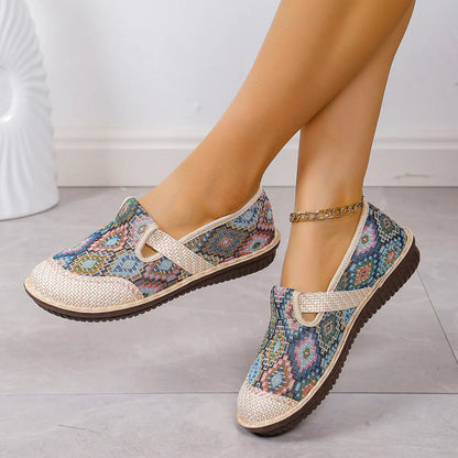 Panama Weave Slip-On shoes with jute weave design, natural hemp upper, and durable rubber sole for comfort and style.