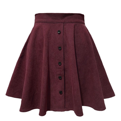 Autumn A-Line Corduroy Skirt