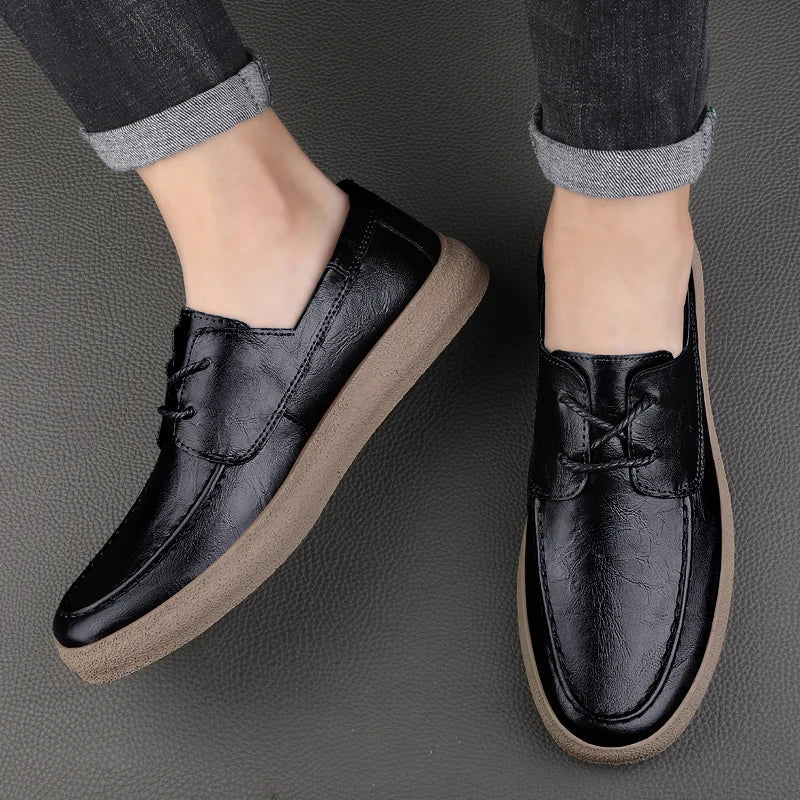 Open Laced Leather Loafer