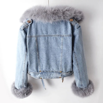 Moreau Fur Collar Denim Jacket