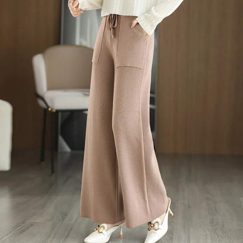 High Waisted Wool Pants