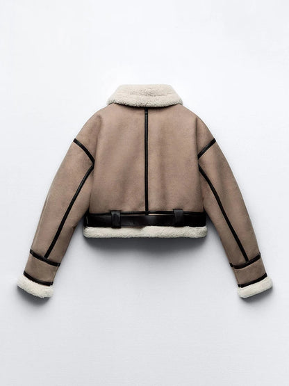 Cropped Sherpa Coat