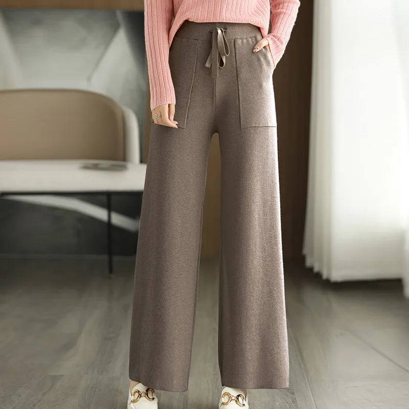 High Waisted Wool Pants