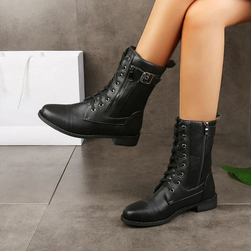 Macy Leather Moto Boot