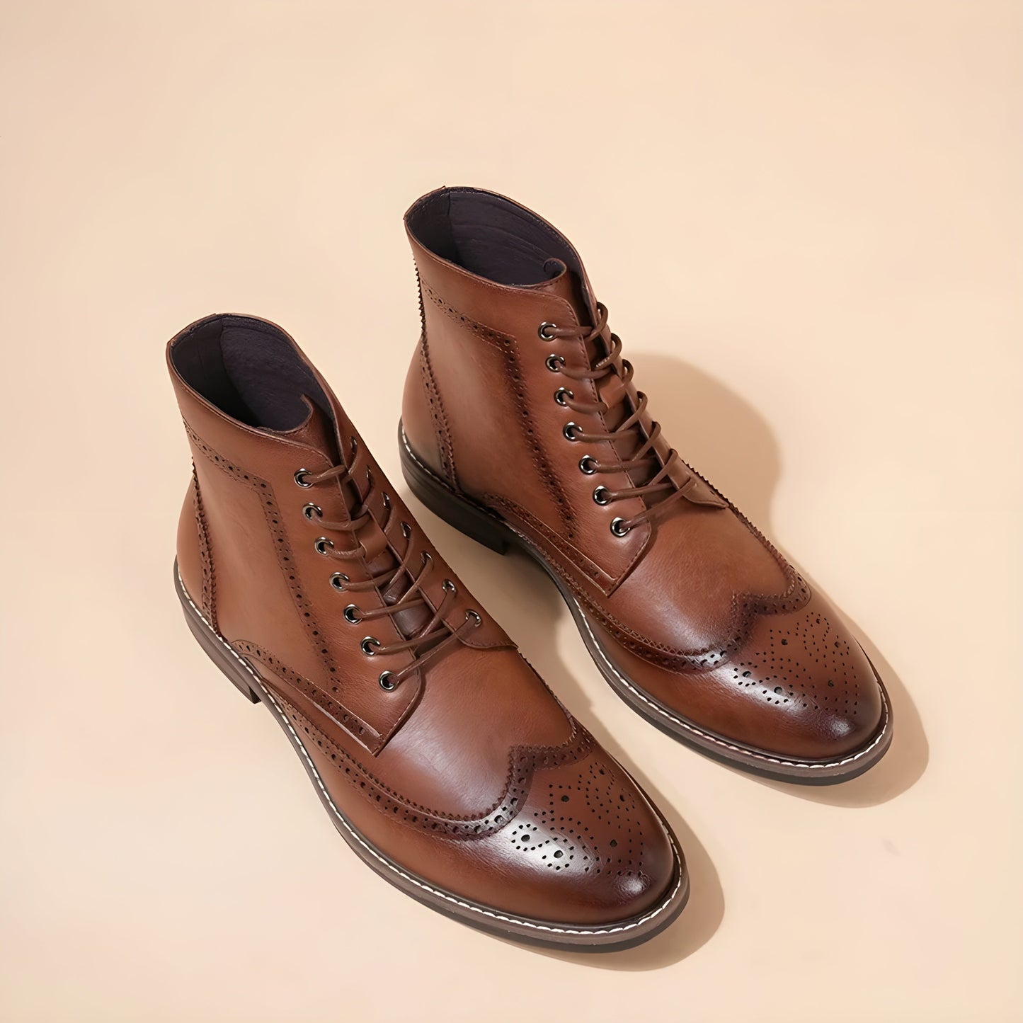 Herman Brogues Leather Boots