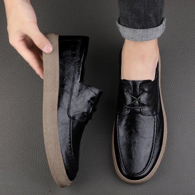 Open Laced Leather Loafer