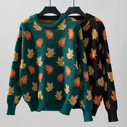 Autumn Leaves Knitted Pullover