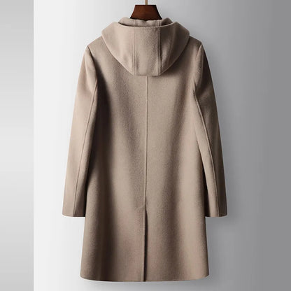 Luciano Hooded Wool Overcoat