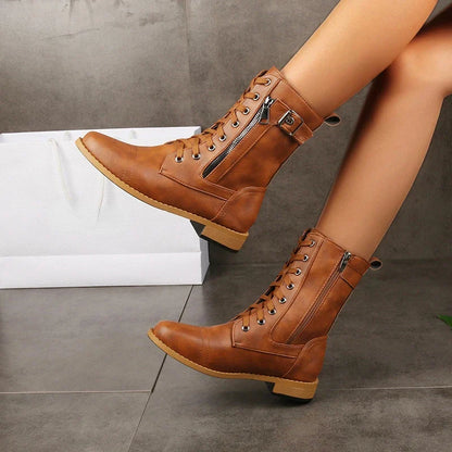 Macy Leather Moto Boot