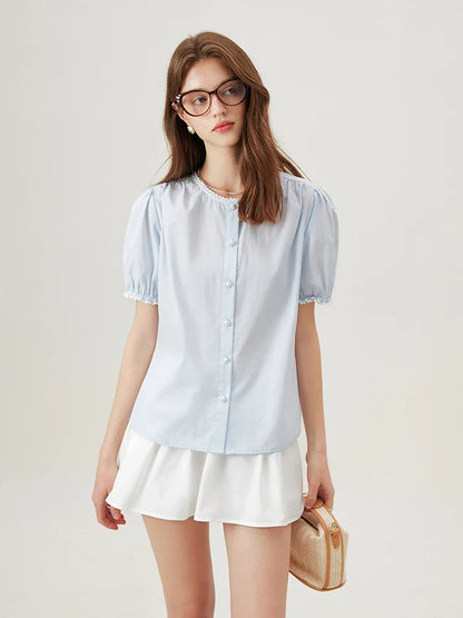 Amélie Violette Cotton Blouse