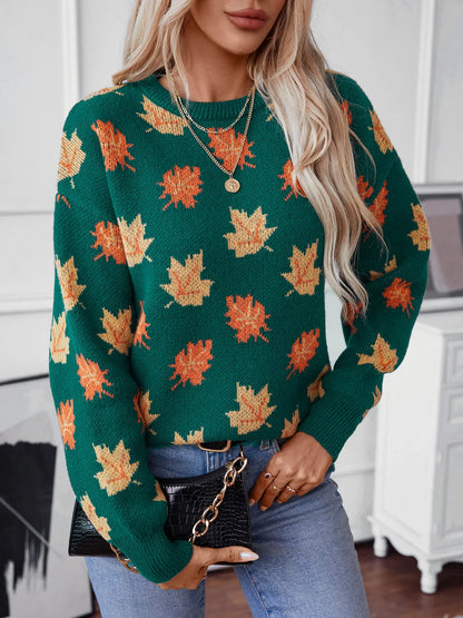 Autumn Leaves Knitted Pullover