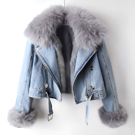 Moreau Fur Collar Denim Jacket