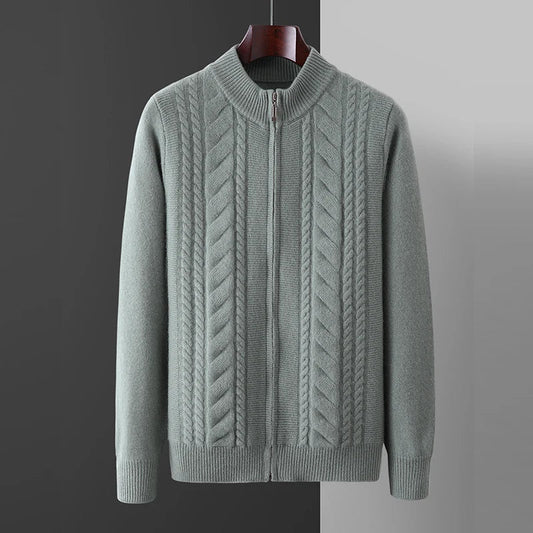 Mock Neck Zippered Chasmere Knit