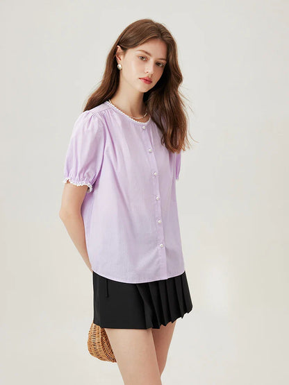 Amélie Violette Cotton Blouse